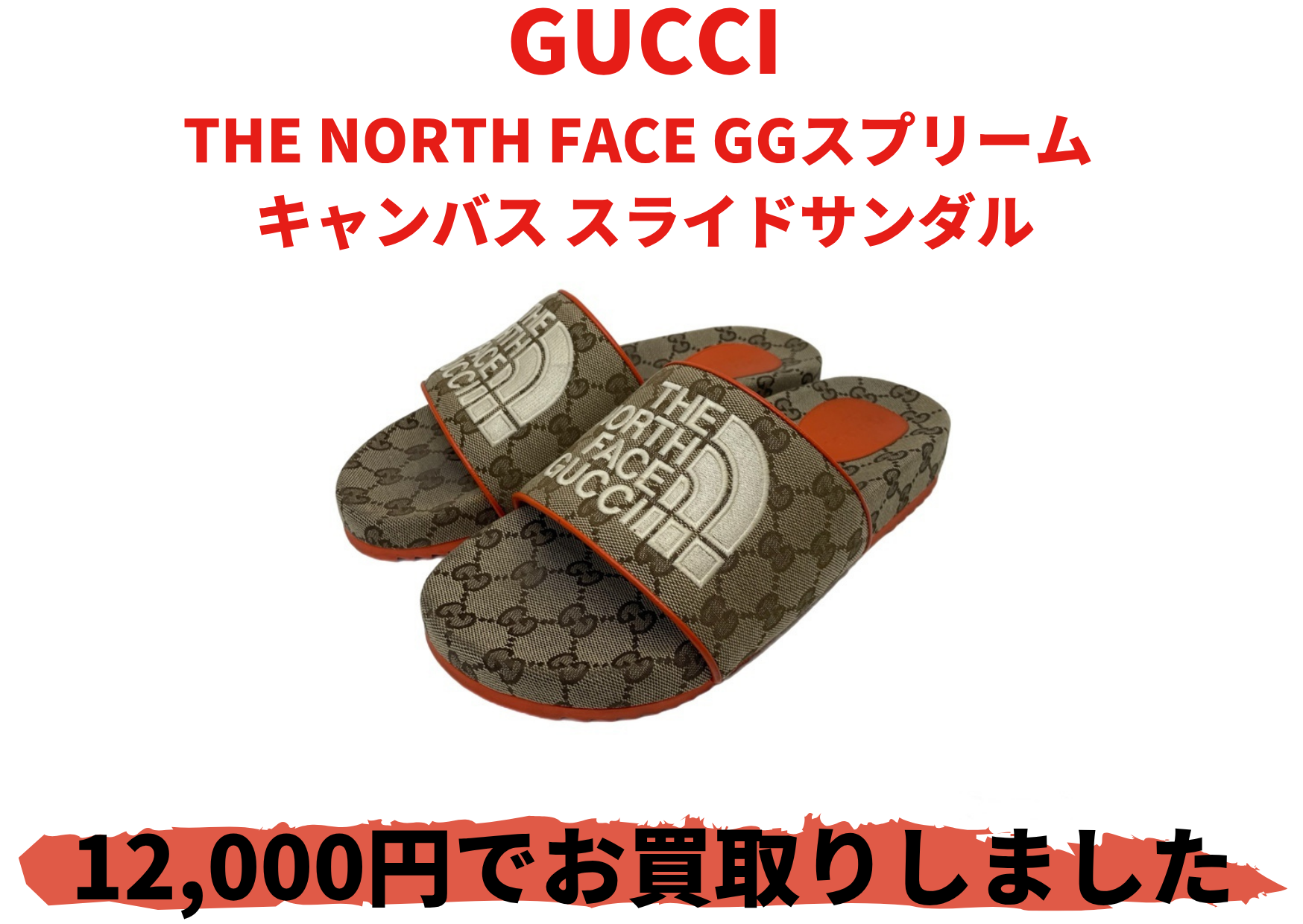 GUCCI THE NORTH FACE GGスプリーム キャンバス スライドサンダル